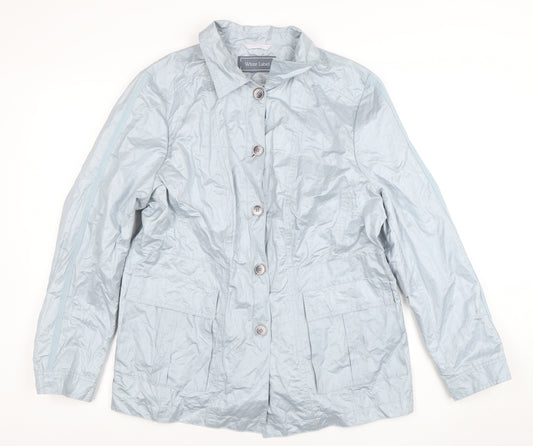 White Label Women's Grey Cotton Blend Mid-Length Casual Jacket Size 24