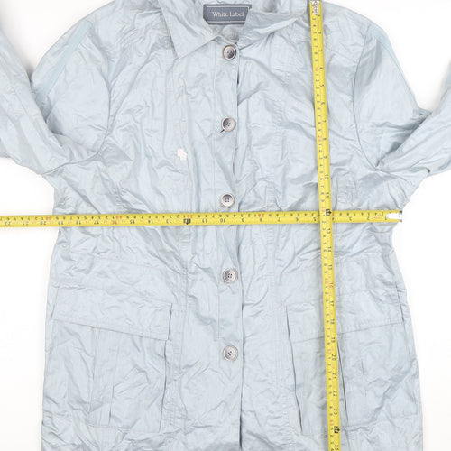 White Label Women's Grey Cotton Blend Mid-Length Casual Jacket Size 24