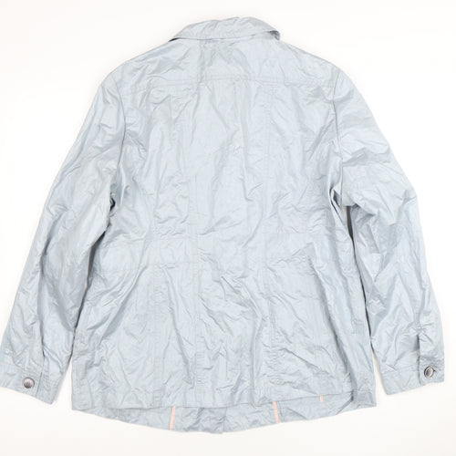 White Label Women's Grey Cotton Blend Mid-Length Casual Jacket Size 24