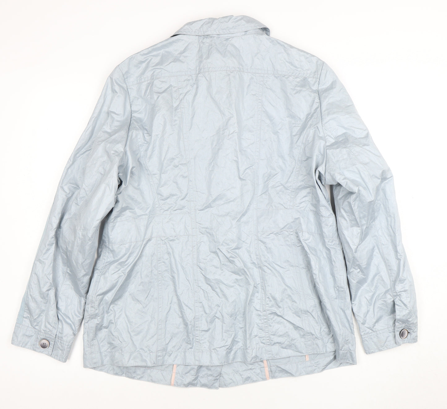 White Label Women's Grey Cotton Blend Mid-Length Casual Jacket Size 24