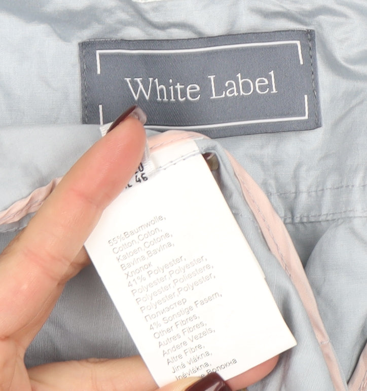 White Label Women's Grey Cotton Blend Mid-Length Casual Jacket Size 24