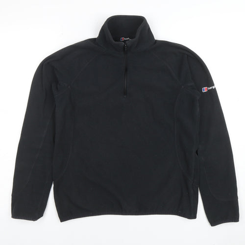 Berghaus Women's Black Size 10 Fleece Pullover Sweatshirt 1/2 Zip Lightweight