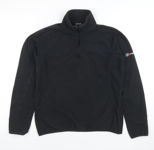 Berghaus Women's Black Size 10 Fleece Pullover Sweatshirt 1/2 Zip Lightweight