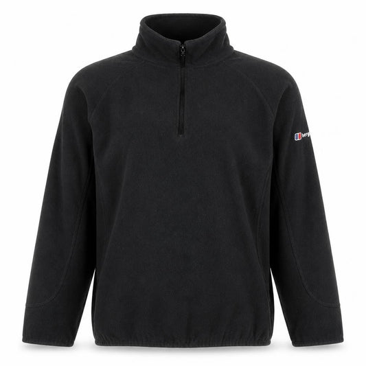 Front view of Berghaus Women's Black, size 10, Fleece Pullover Sweatshirt 1/2 Zip Lightweight