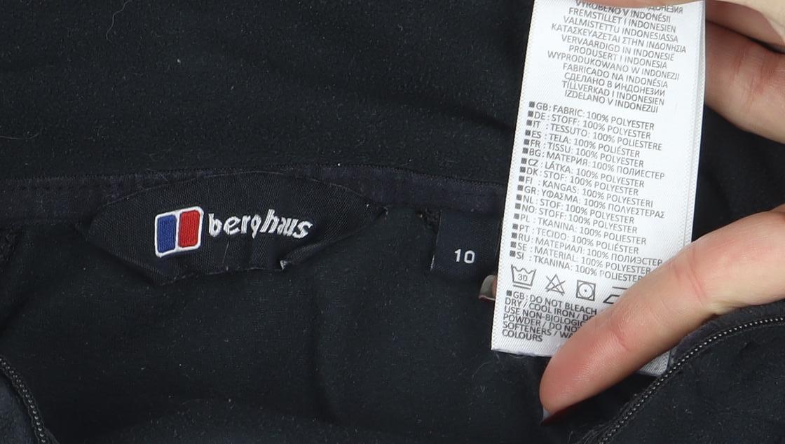 Berghaus Women's Black Size 10 Fleece Pullover Sweatshirt 1/2 Zip Lightweight