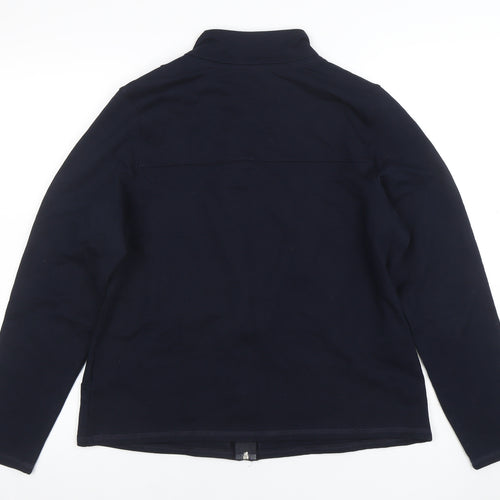 Marks and Spencer Womens Navy Full Zip Sweatshirt UK 16 Cotton Blend