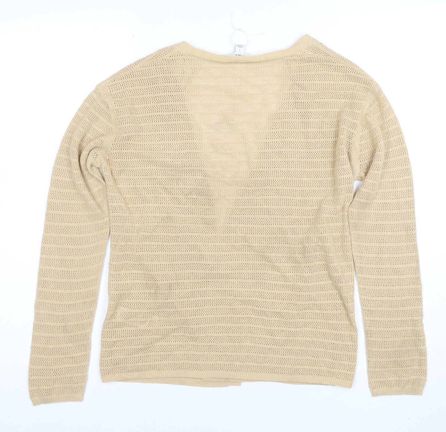 Marks and Spencer Womens Beige Open Knit V-Neck Cardigan Size S