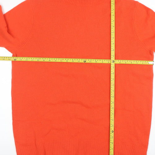 Next Women Orange Roll Neck Jumper L 100% Wool Emma Willis Collection