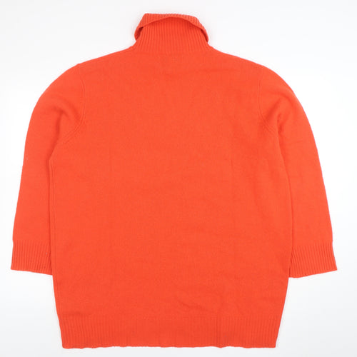 Next Women Orange Roll Neck Jumper L 100% Wool Emma Willis Collection