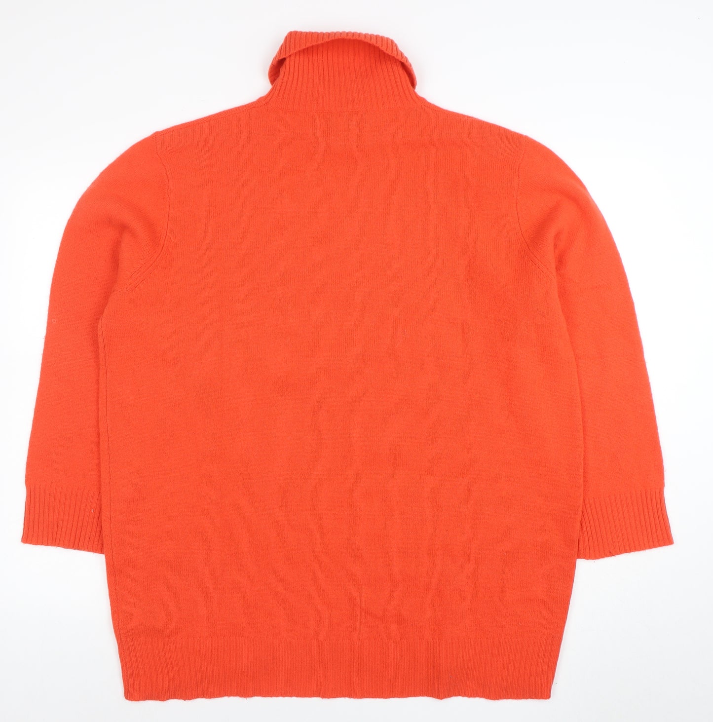 Next Women Orange Roll Neck Jumper L 100% Wool Emma Willis Collection