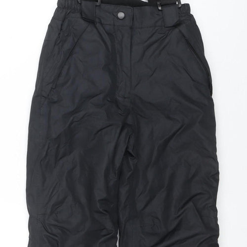 Crane Boys Black 5-6 Years Waterproof Snow Pants with Adjustable Straps