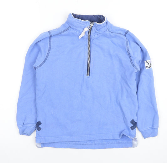 Lazy Jacks Boys Blue 7-8 Years 1/2 Zip Cotton Hoodie Sweatshirt