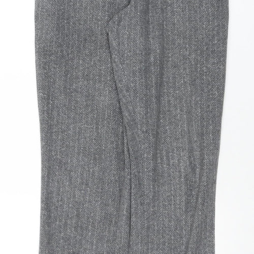 Next Women Grey Herringbone Jogger Trousers XS Regular Fit