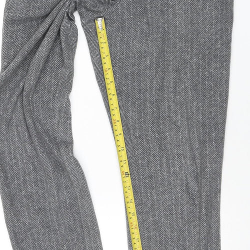 Next Women Grey Herringbone Jogger Trousers XS Regular Fit