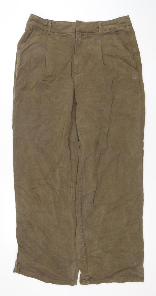 FatFace Women’s Brown Chino Trousers Size 12 Regular Twill Cotton Blend