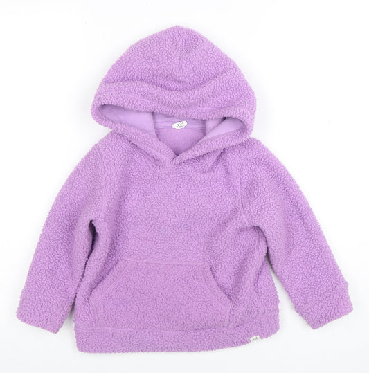 GAP Girls Purple Fleece Pullover Hoodie 4 Years Warm Winter Hooded Jumper