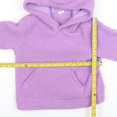 GAP Girls Purple Fleece Pullover Hoodie 4 Years Warm Winter Hooded Jumper