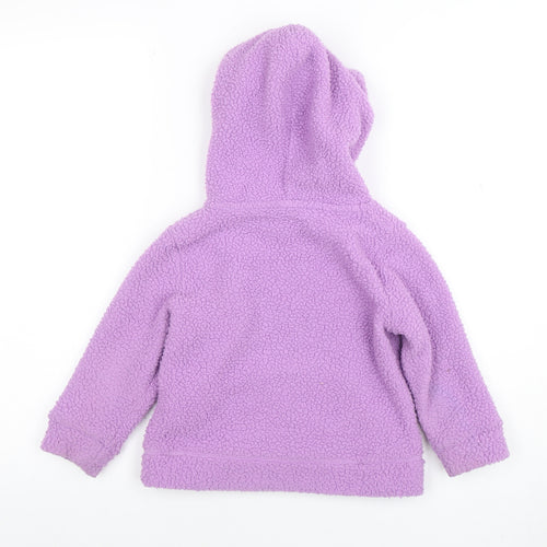 GAP Girls Purple Fleece Pullover Hoodie 4 Years Warm Winter Hooded Jumper