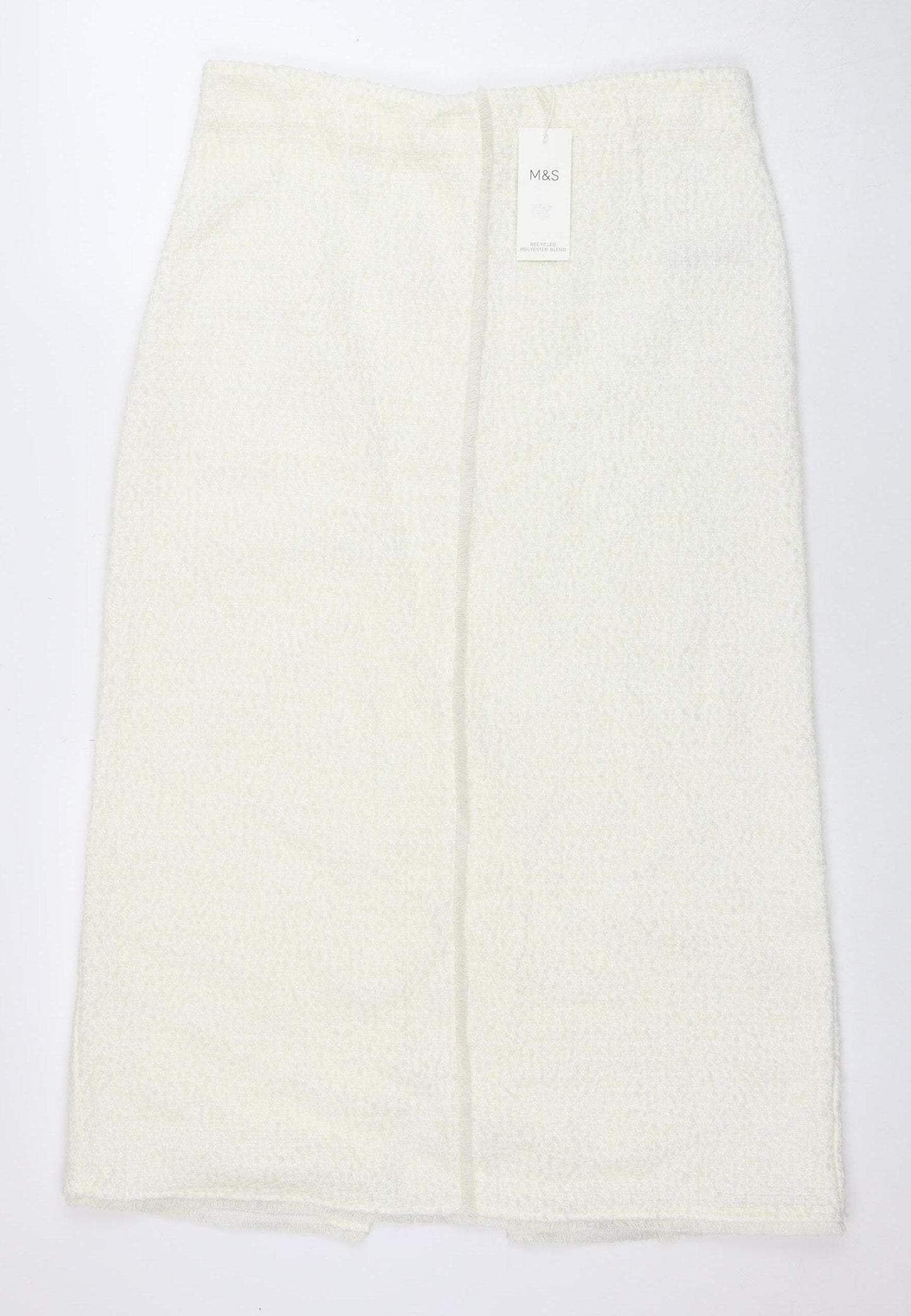 Marks and Spencer Women’s Ivory Knit Midi Pencil Skirt Size 14