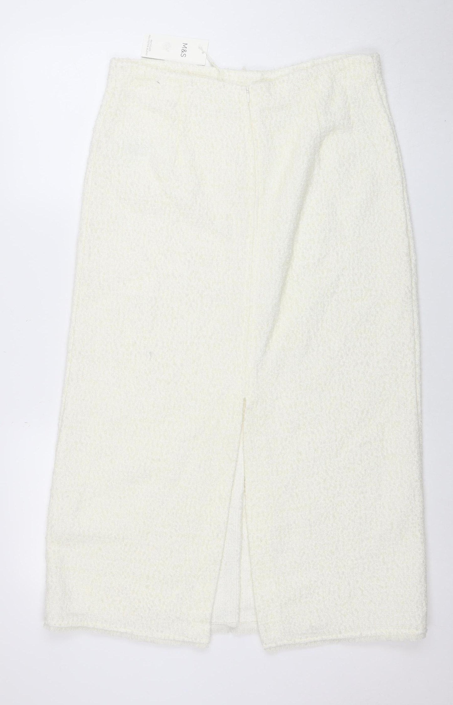 Marks and Spencer Women’s Ivory Knit Midi Pencil Skirt Size 14
