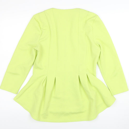 River Island Women's Yellow Zip Front Peplum Jacket Size 12