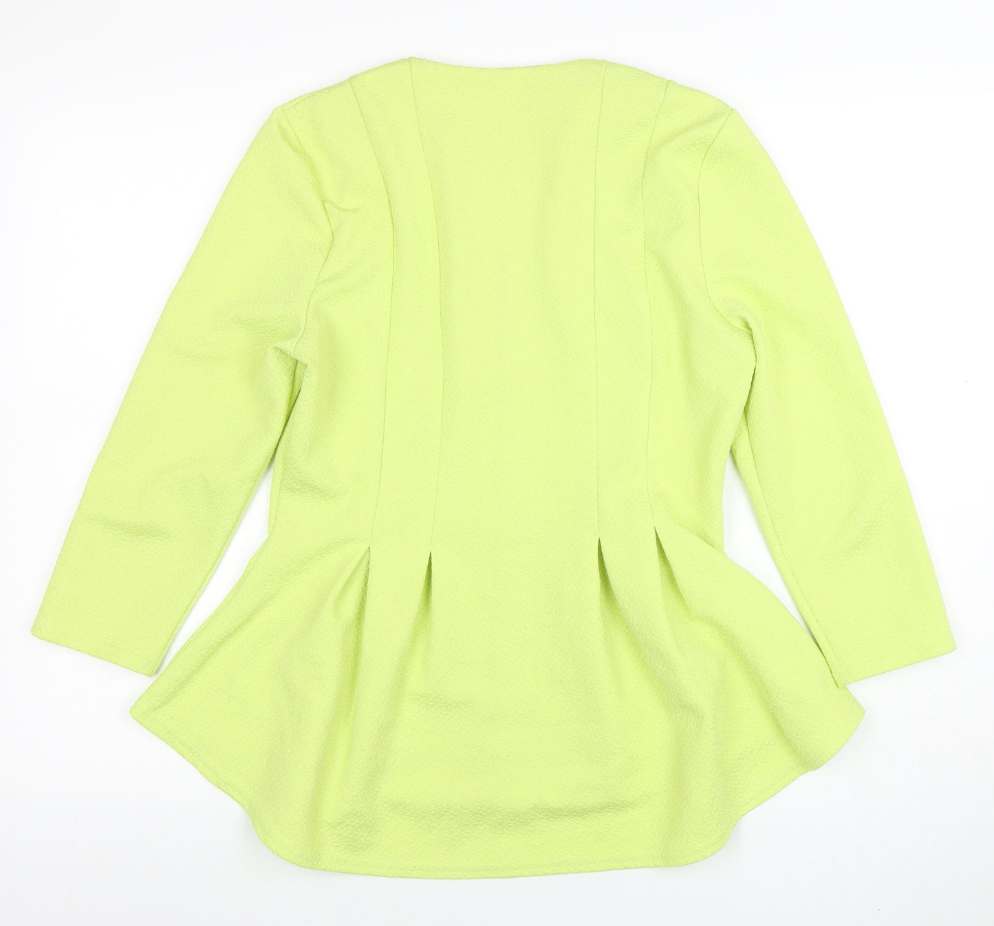River Island Women's Yellow Zip Front Peplum Jacket Size 12