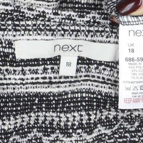 Next Women Grey Striped 3/4 Sleeve Knit Shift Dress Size 18