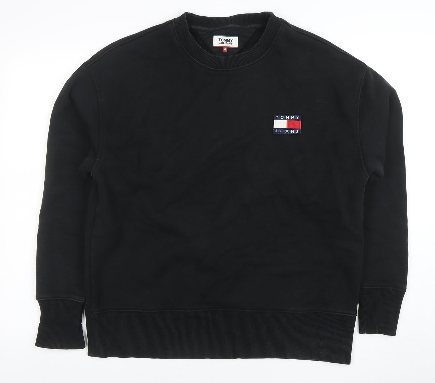 Tommy Jeans Men's Black XL Crew Neck Pullover Sweatshirt