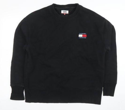 Tommy Jeans Men's Black XL Crew Neck Pullover Sweatshirt