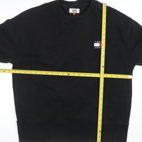 Tommy Jeans Men's Black XL Crew Neck Pullover Sweatshirt