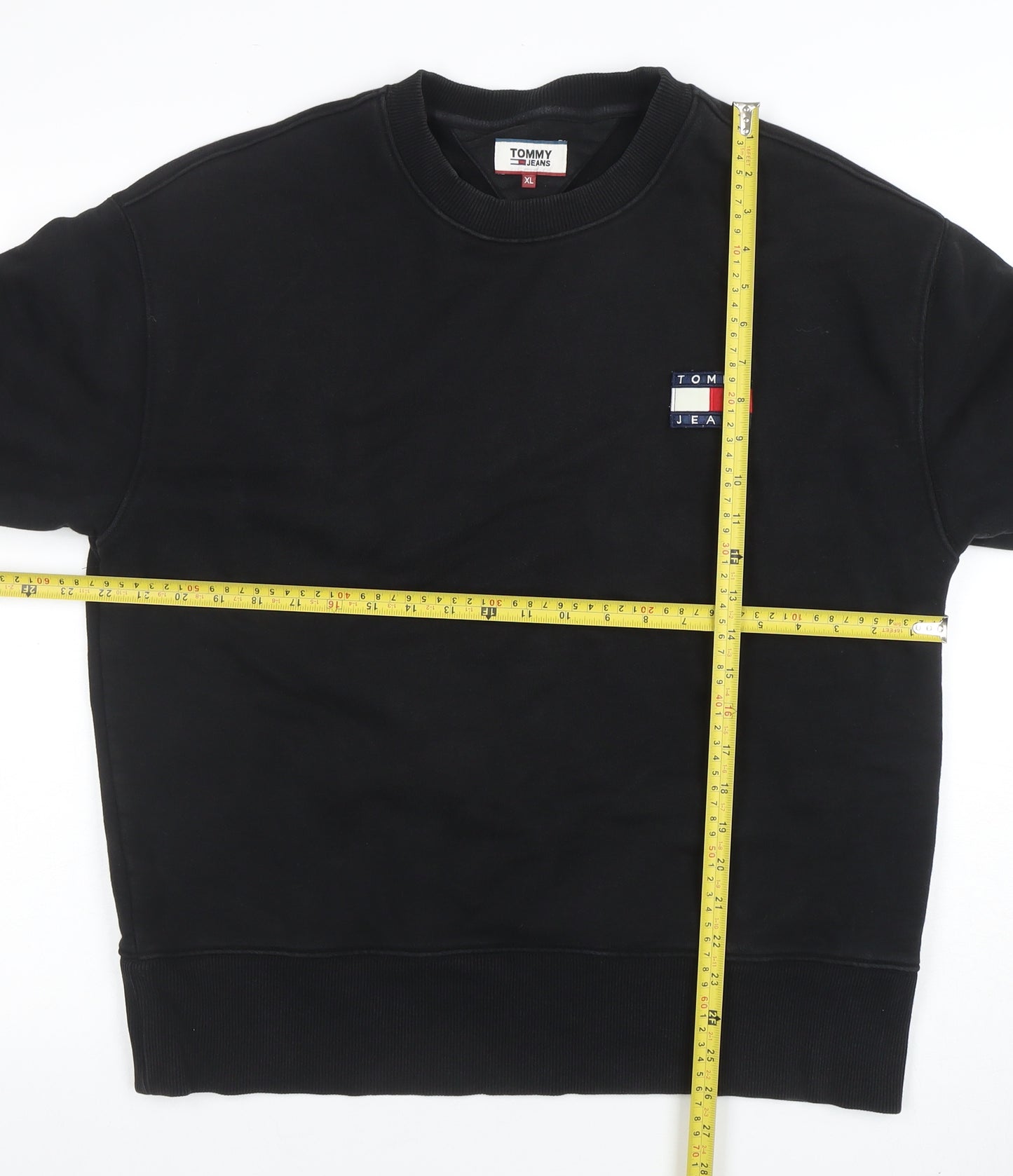 Tommy Jeans Men's Black XL Crew Neck Pullover Sweatshirt