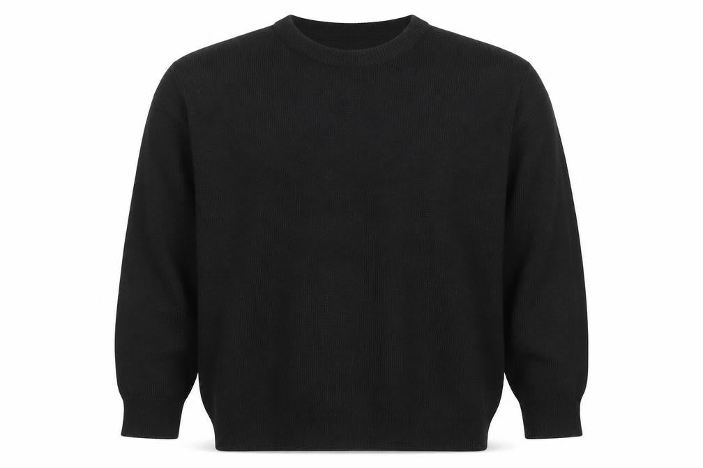 Damart Men's Black 2XL Crew Neck Acrylic Knit Jumper