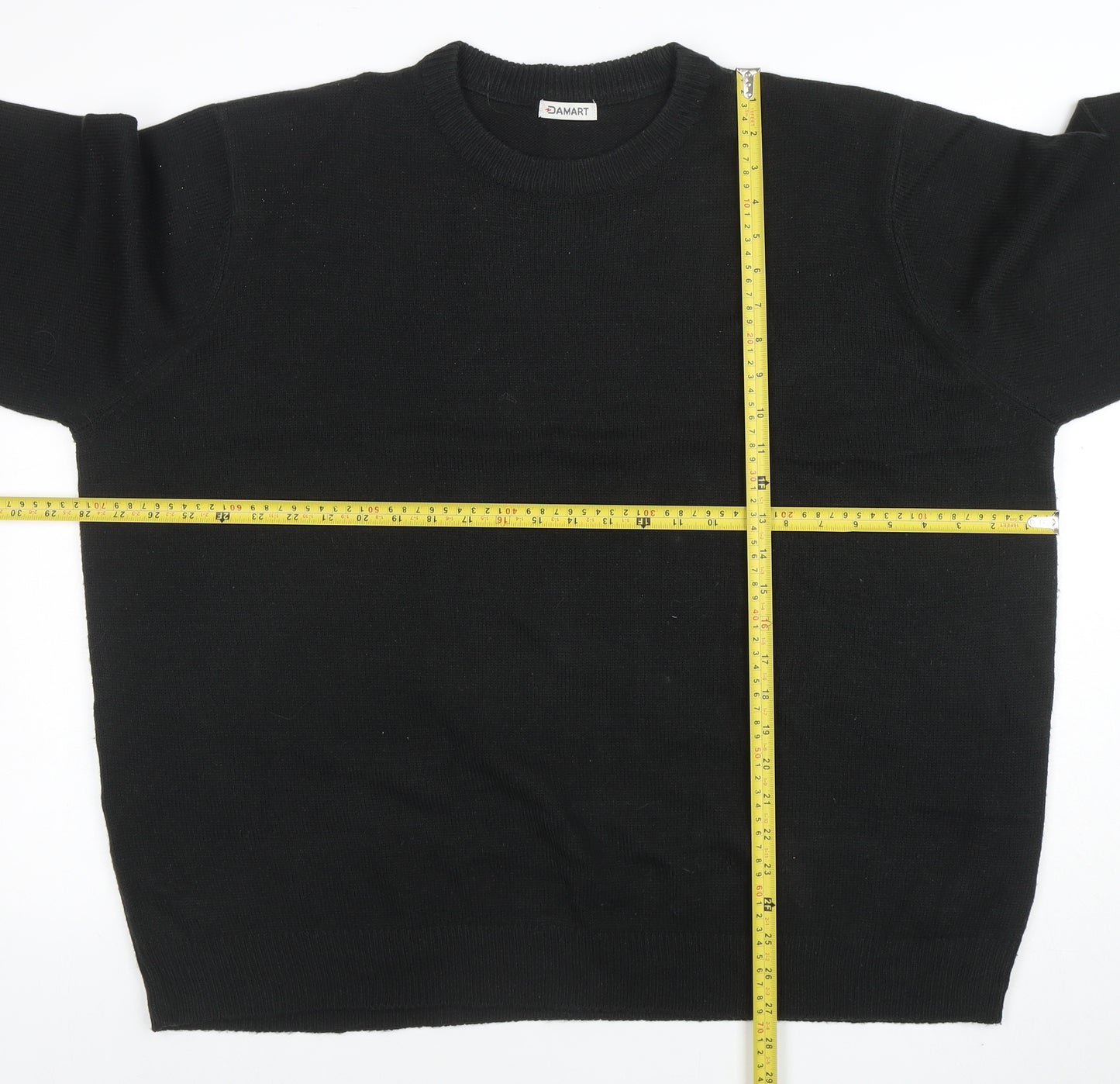 Damart Men's Black 2XL Crew Neck Acrylic Knit Jumper