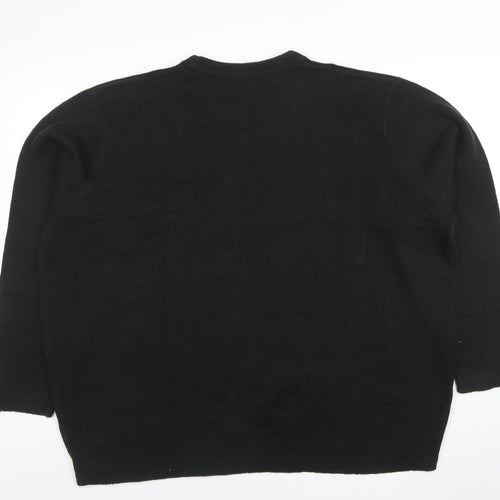 Damart Men's Black 2XL Crew Neck Acrylic Knit Jumper
