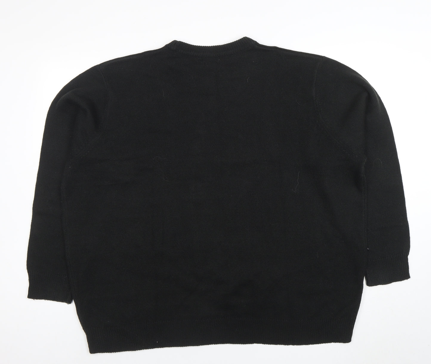 Damart Men's Black 2XL Crew Neck Acrylic Knit Jumper