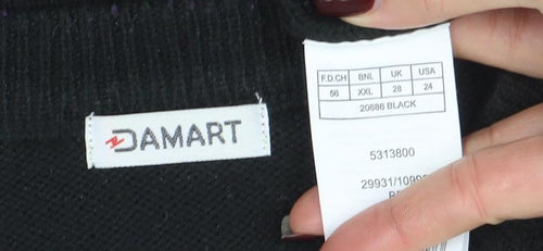 Damart Men's Black 2XL Crew Neck Acrylic Knit Jumper