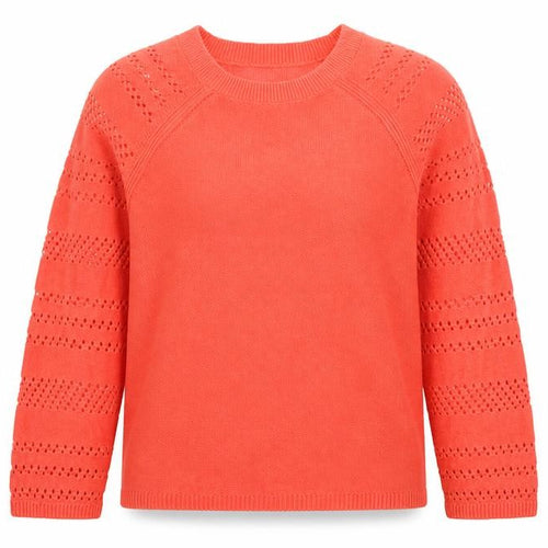 GAP Women's Coral Cotton Crew Neck Jumper Size S Long Sleeve