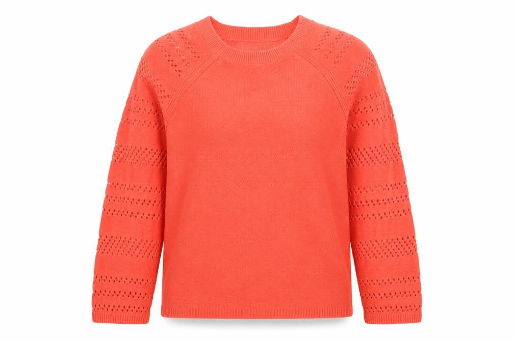 GAP Women's Coral Cotton Crew Neck Jumper Size S Long Sleeve