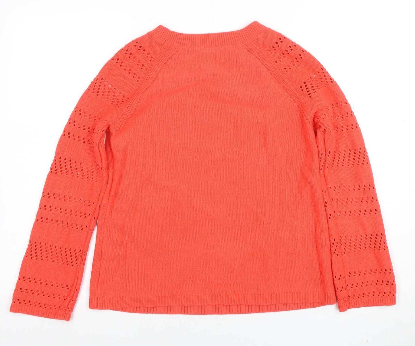GAP Women's Coral Cotton Crew Neck Jumper Size S Long Sleeve