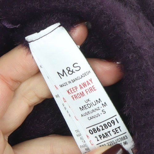 Marks and Spencer Women Purple Fleece Lounge Pants M
