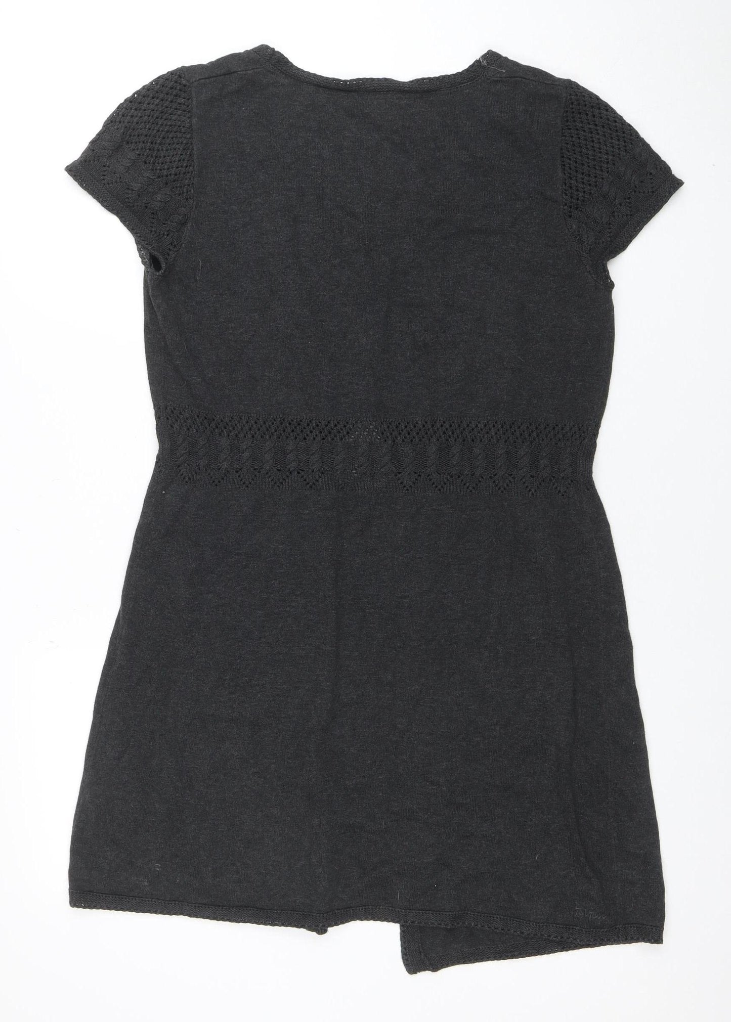 Fat Face Women’s Black Size 12 Short Sleeve Knit Cardigan