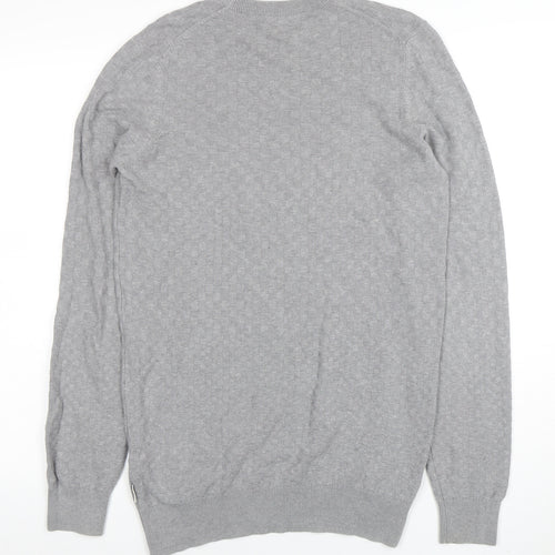 Ben Sherman Men's Grey Cotton Crew Neck Pullover Jumper Size S