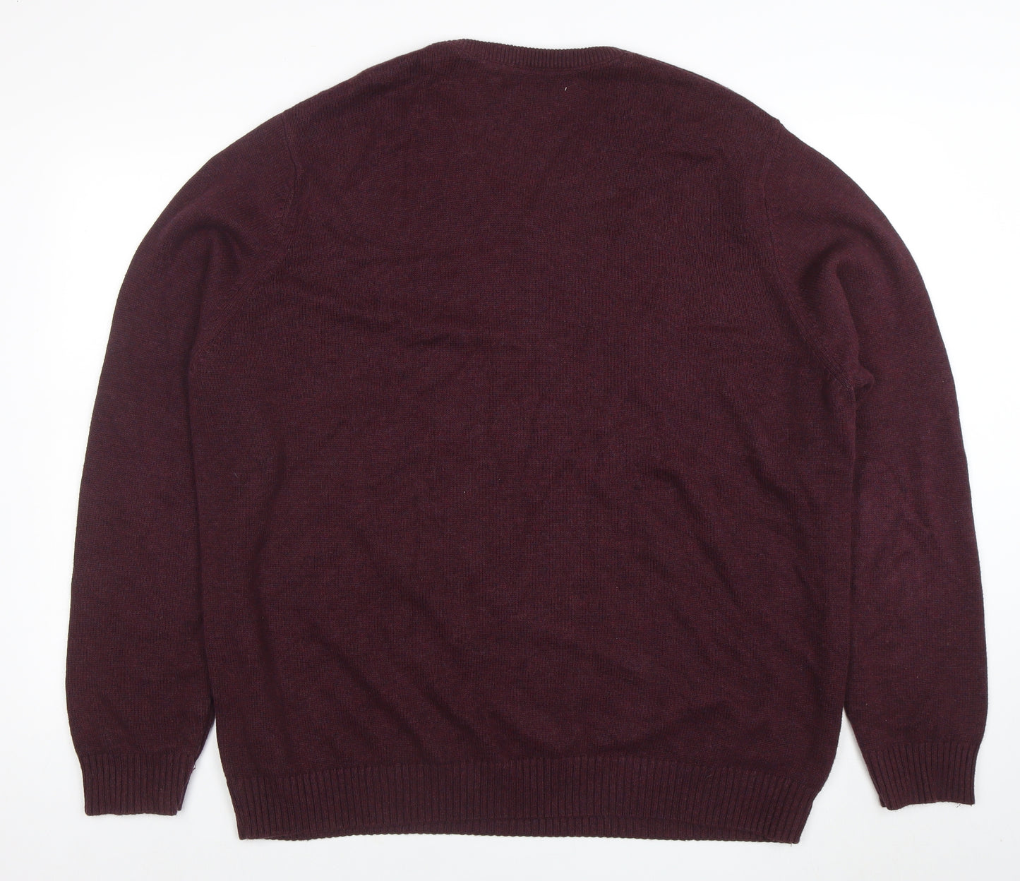 Maine New England Men's Brown 2XL V-Neck Cotton Wool Jumper