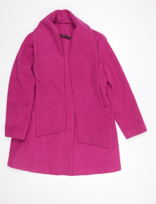Bonmarché Women’s Pink Mid-Length Overcoat Size 16 Lined