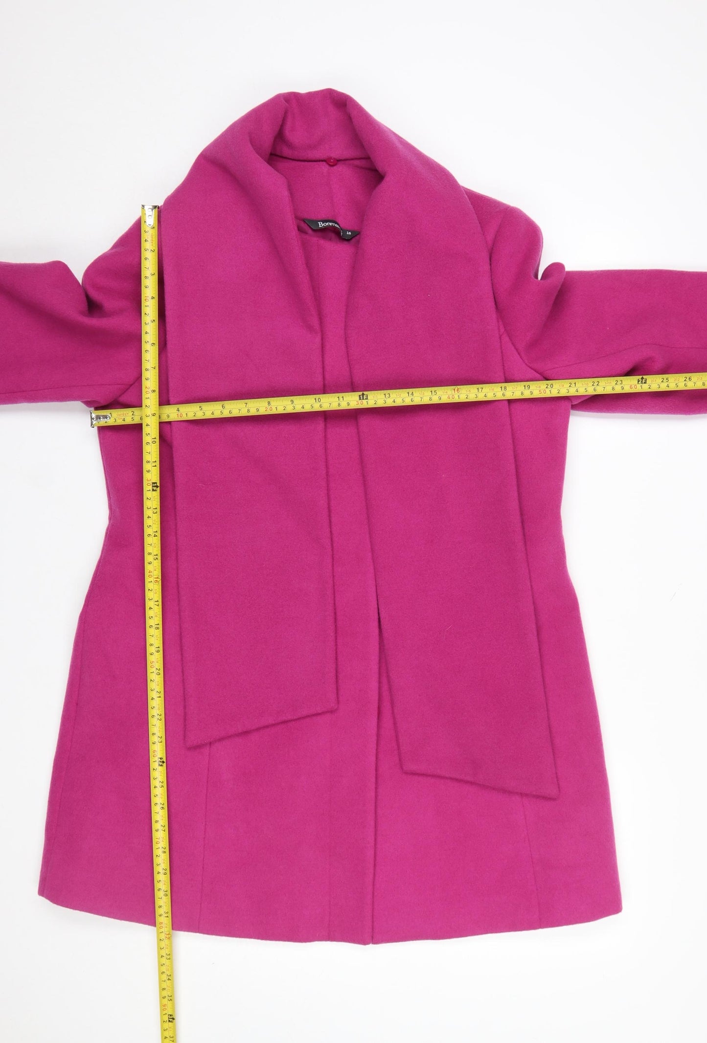 Bonmarché Women’s Pink Mid-Length Overcoat Size 16 Lined