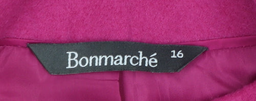 Bonmarché Women’s Pink Mid-Length Overcoat Size 16 Lined