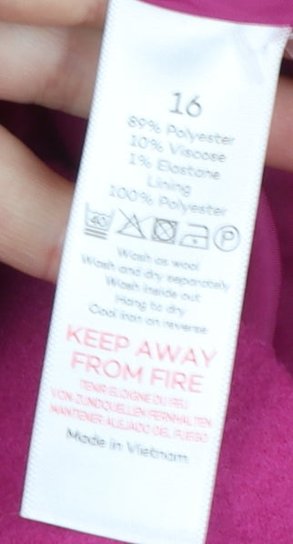 Bonmarché Women’s Pink Mid-Length Overcoat Size 16 Lined