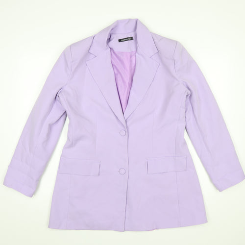 Boohoo Women’s Lilac Long Sleeve Blazer UK 12 Tailored Jacket