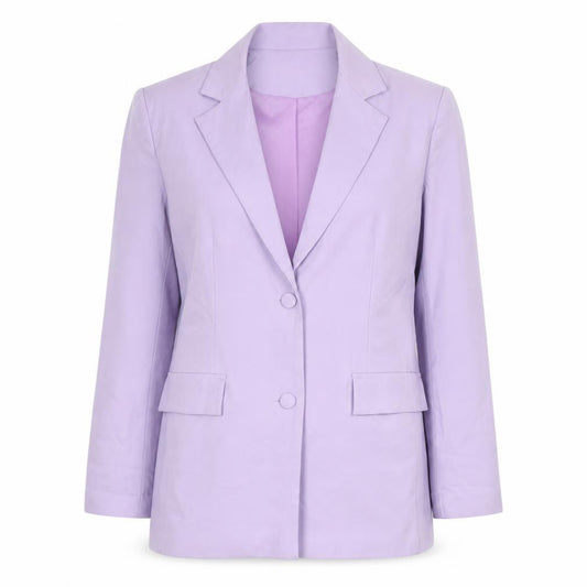 Front view of Boohoo Women’s Lilac Long Sleeve Blazer UK 12 Tailored Jacket