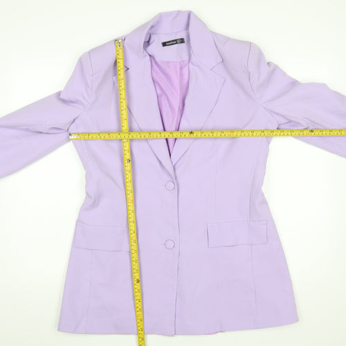 Boohoo Women’s Lilac Long Sleeve Blazer UK 12 Tailored Jacket